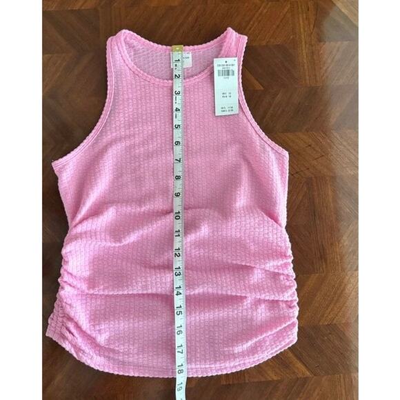 Abercrombie Kids Pink Ruched Tank Top NWT Size 11/12 Textured Ribbed - Picture 11 of 12